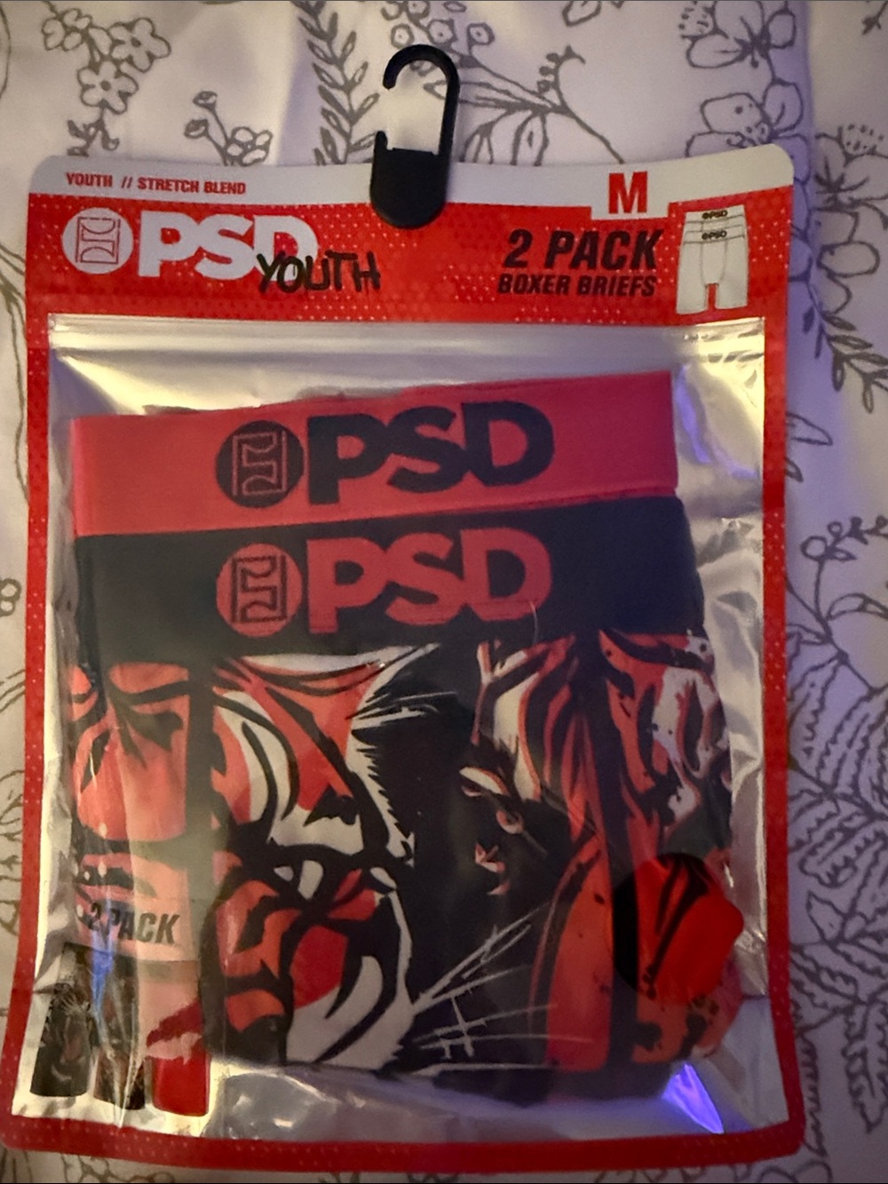 PSD Youth Boxer Briefs 2-Pack — Red & Black